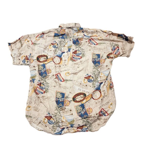 Vintage Tommy‎ Hilfiger Short Sleeve Franco Travel Print Button-Up Shirt M - Picture 2 of 6